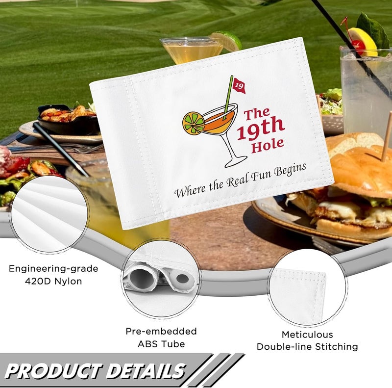 KINGTOP 19th Hole Golf Flag for Backyard Practice Putting Green, PGA Junior Standards, Double Sides 420D Nylon with Tube Insert, 6x8 Inch - Image 2